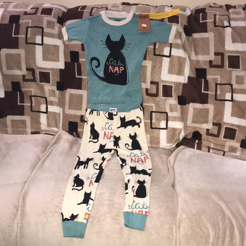 Lazy One size 4T kids PJ set Cat Nap New
